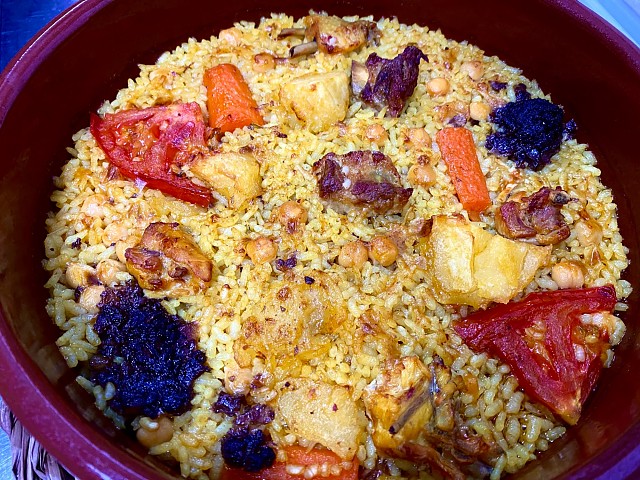 Rice cooked in the oven